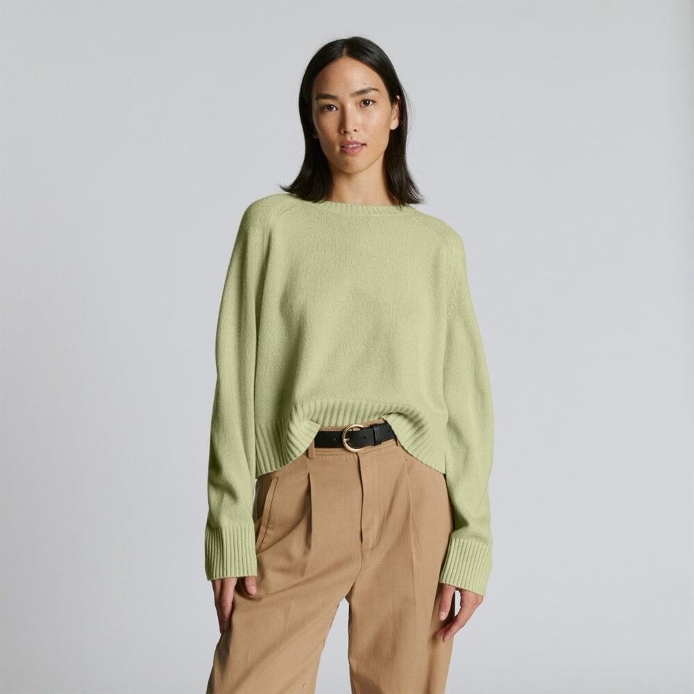 Everlane Recycled Cashmere Crewneck Sweater Size Small Light Seafoam Green